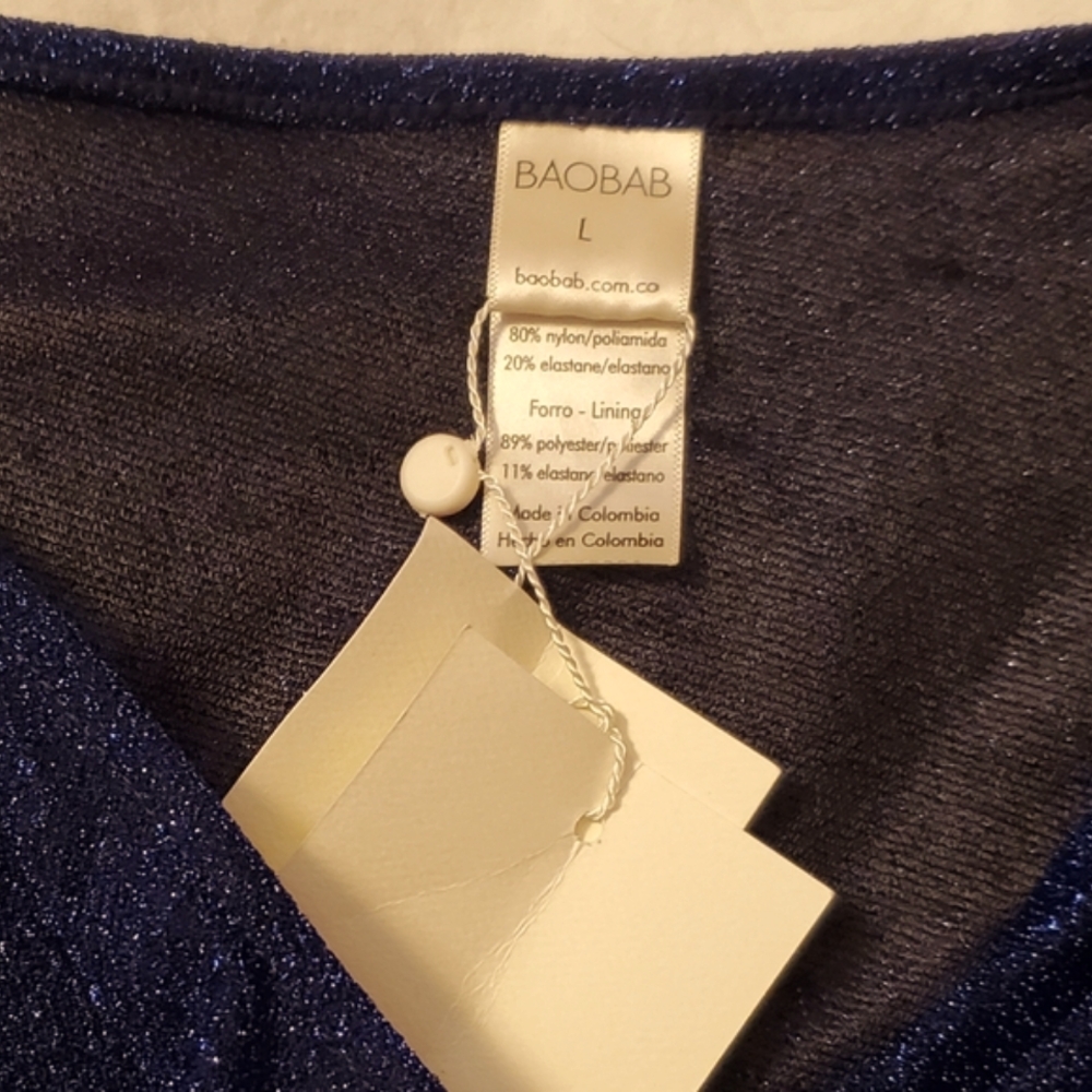 NWT Baobab 3 Piece Set Goa Bikini W/ Mia Pareo Navy Sparkle - Picture 14 of 14